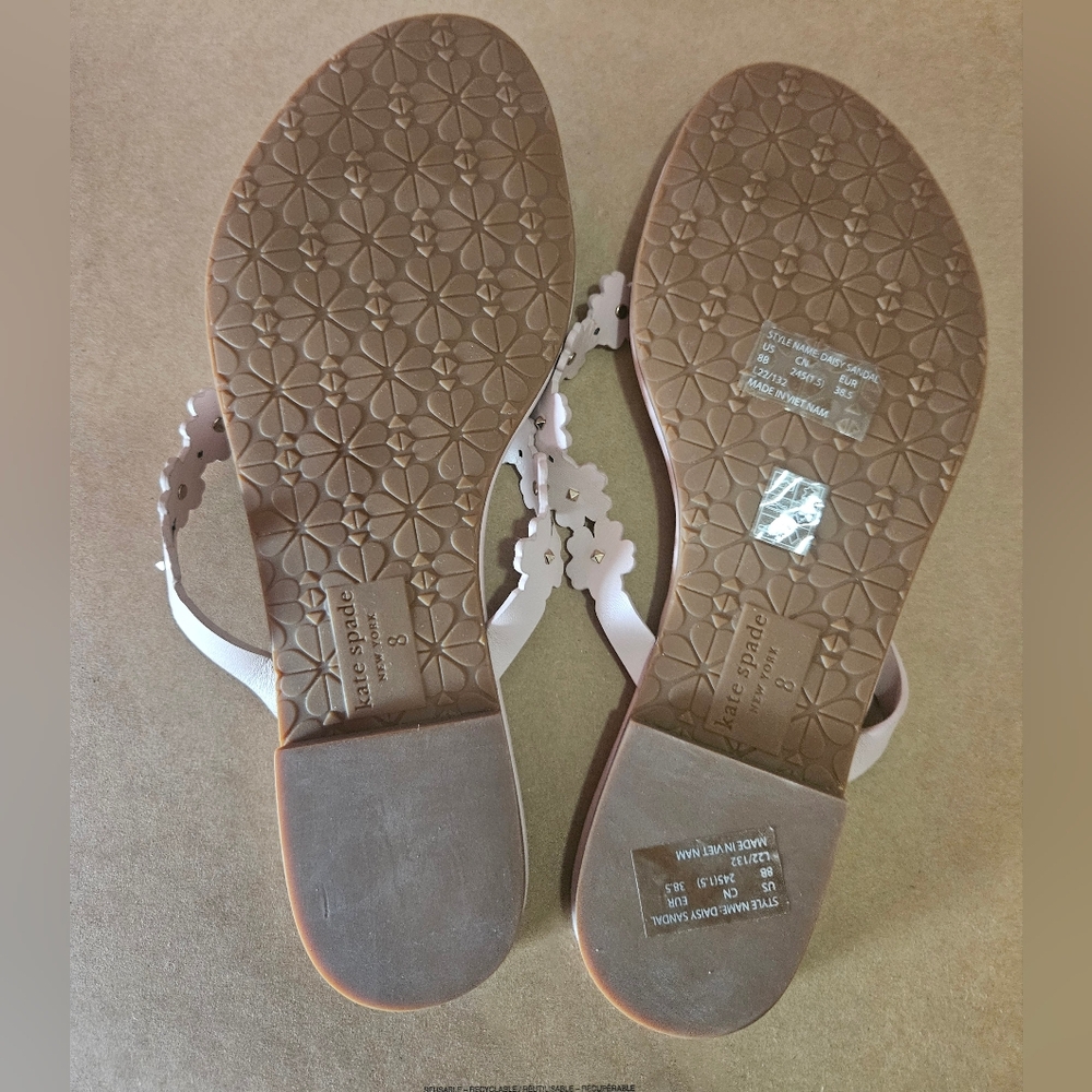 Kate Spade Daisy Floral Nappa Sandals Rose Smoke Size 8 - Picture 5 of 6